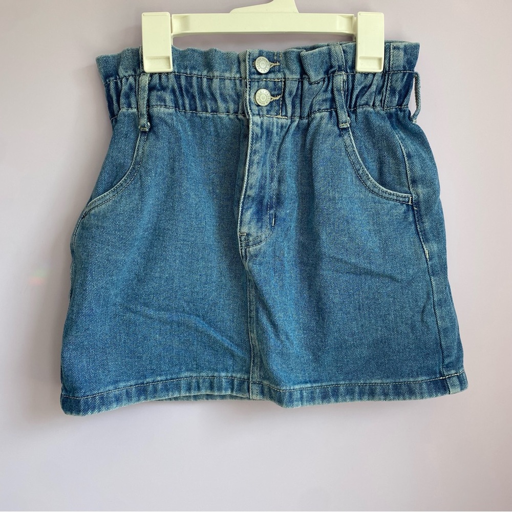 Blue Denim PacSun Skirt with Ruffle Waist